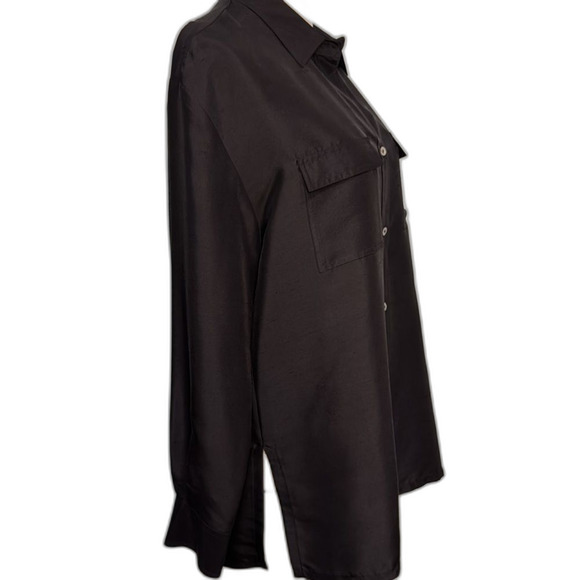 Vintage Robbie Bee Silk black blouse Size M - Picture 2 of 4